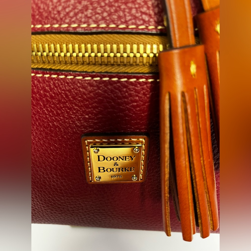 Dooney & Bourke Pebble Grain Tasha Drawstring Bag in Red - Picture 4 of 16